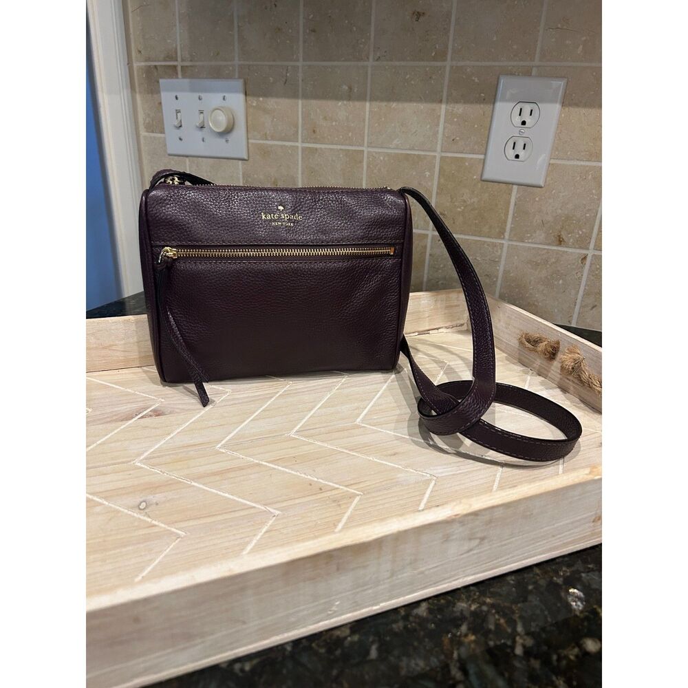 Kate Spade Jackson Street Cayli Mini Crossbody Bag Pebbled Leather Plum for Fall